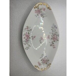 Limoges France M Redon Limoges Bon Bon Tray Serving TrayPink Flowers